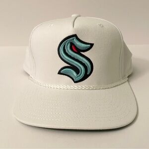 Seattle Kraken NHL Mitchell & Ness White Rope Snapback Hat Cap Retro Style